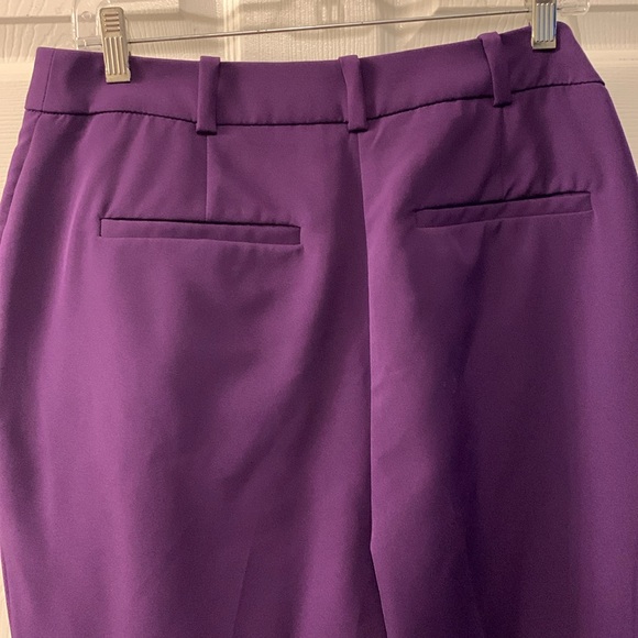 NEW YORK &CO PURPLE PANTS SZ 10 NWTG BELT LOOPS PLEATED FRONT ZIP/POCKETS - Picture 5 of 7